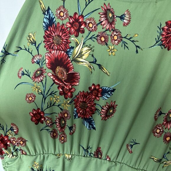 NWT Kiyonna Dress 4X Vienna Maxi Green Floral Slits Stretch Soft Boho Flowy - Picture 10 of 11